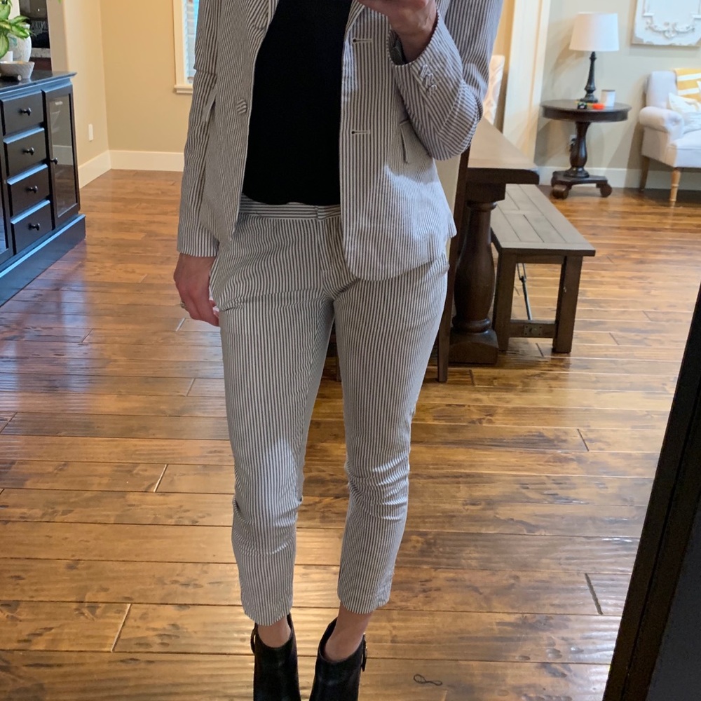 A M A N D A   &  C H E L S E A - Pin stripe suit